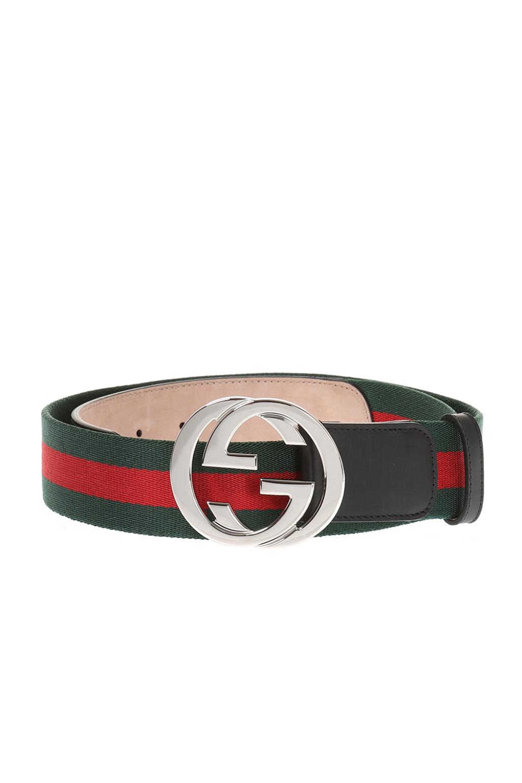 Gucci belt white red and green best sale